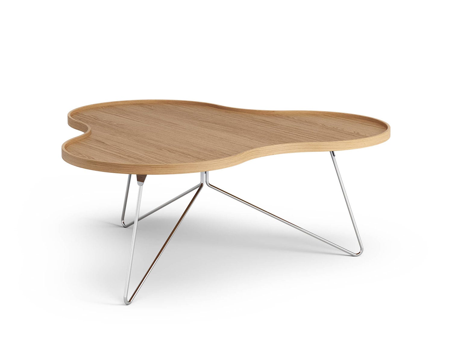 Flower-Mono-Table-114x107-Oiled-Oak-Chrome-Metal-H45
