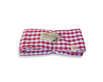 Lovely-Linen-Misty-Square-Bordsduk-Real-Red