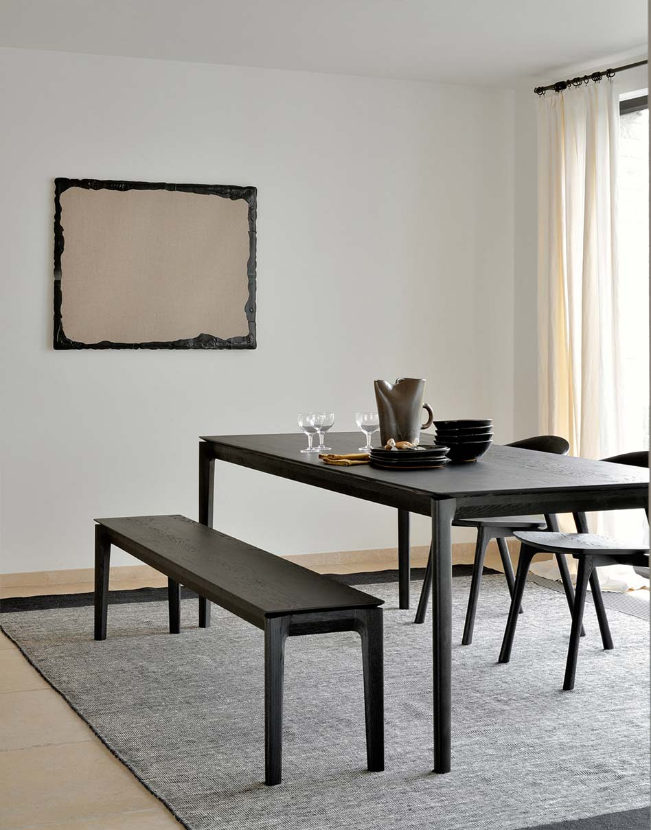 Bok-Bank-Matbord-Svart-Ek-Miljo