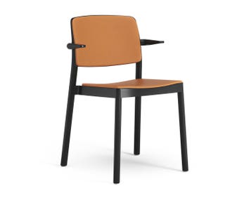 Grace-Karmstol-Klädd-Sits-Rygg-Läder-Baltique-43003-Svartlaserad-Ask