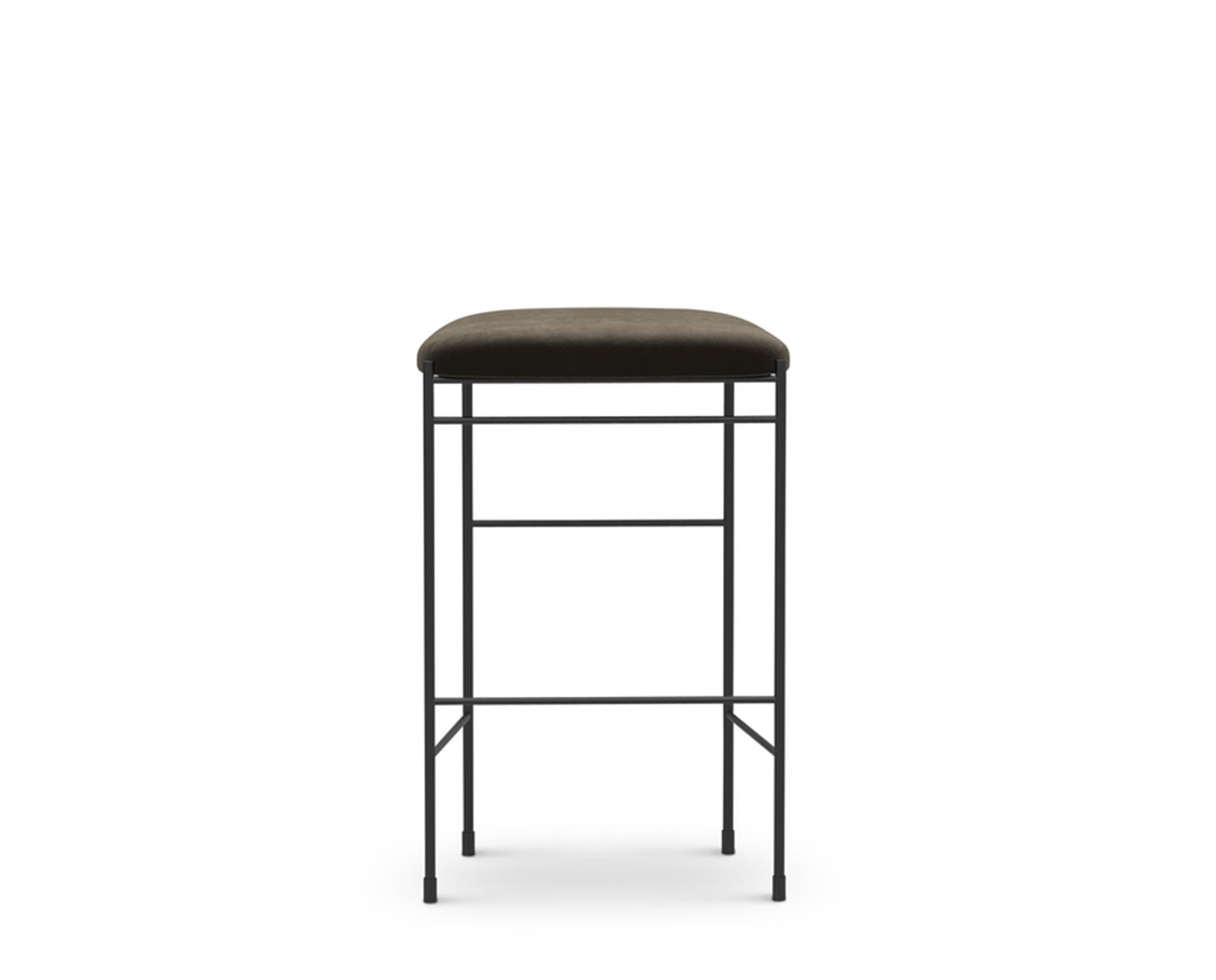Covent_Bar_Stool_65_Royal_Nubuck,_Dark_brown_Front_View_White_Background
