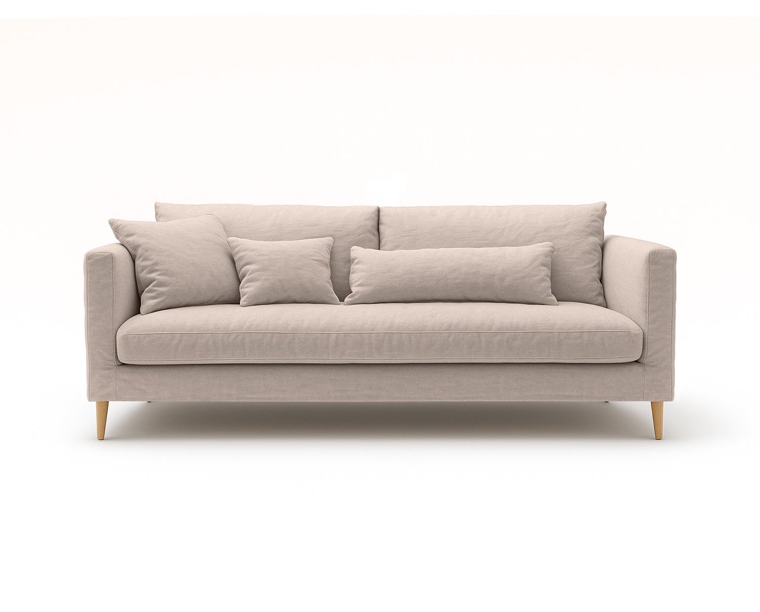 Sits Lill 2-personers sofa i stof Caleido 3790 Light Beige med egetræsben