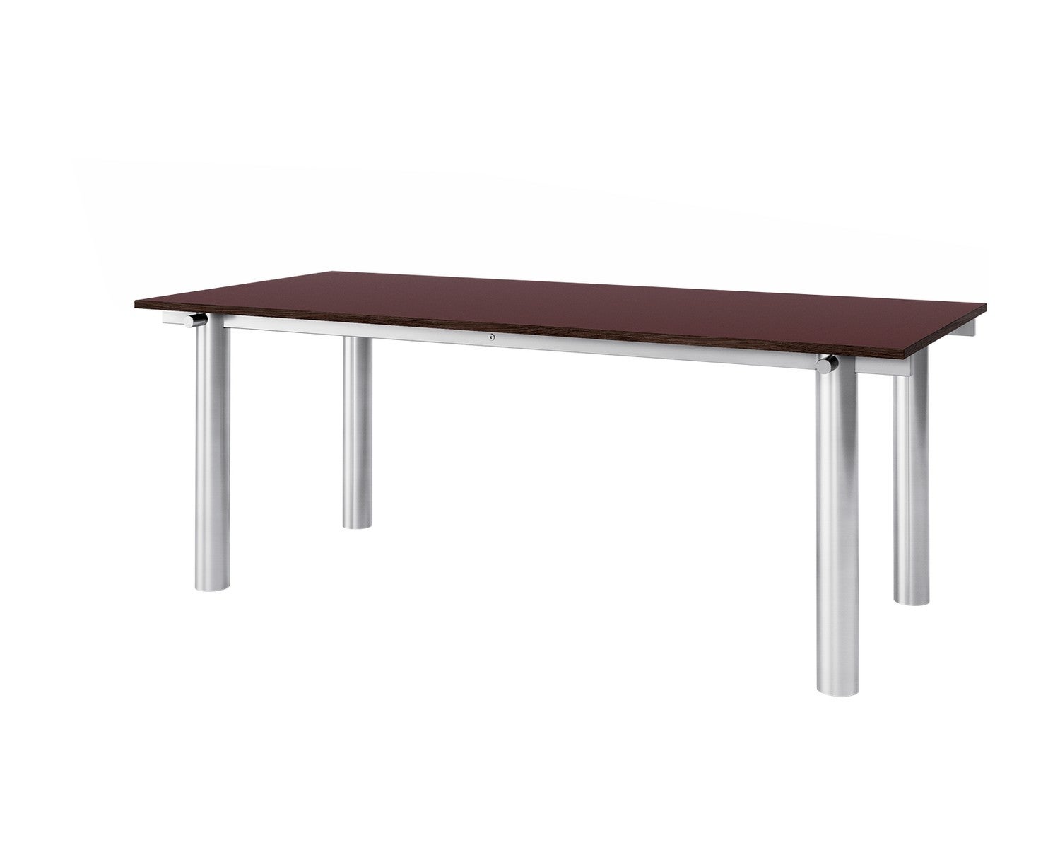 Ferm-Living-Atura-Matbord-200x90-Brushed-Steel-Burgundy-Linoleum-2c