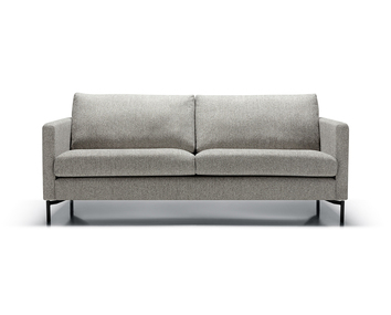 Impulse 2,5-personers sofa i stof Sneak 4 light grey og sorte metalben