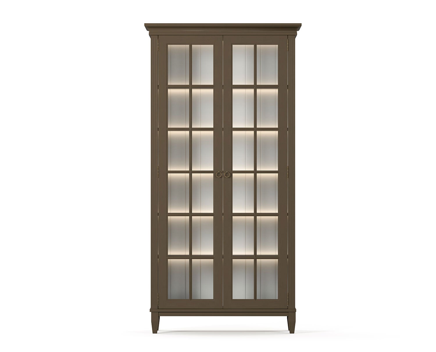 Stockholm Vitrineskab med to døre og glassider i udførelsen Mocha