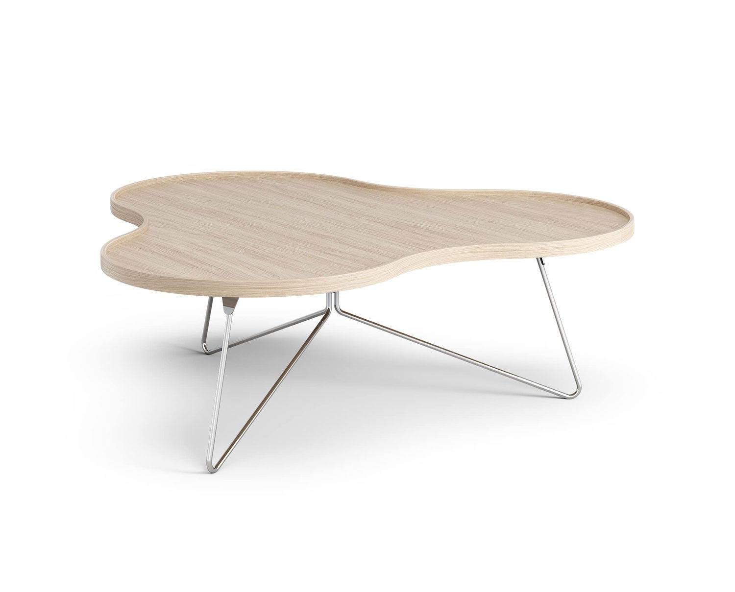 Flower-Mono-Table-114x107-Whitepigmented-Oak-Chrome-Metal-H39