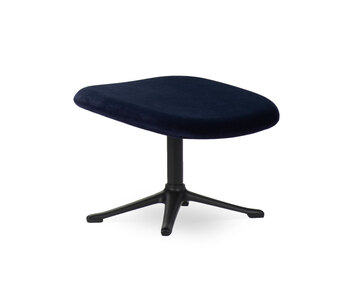 Ghost Fodskammel i stoffet Super Velvet Dark Blue med ben i poleret aluminium