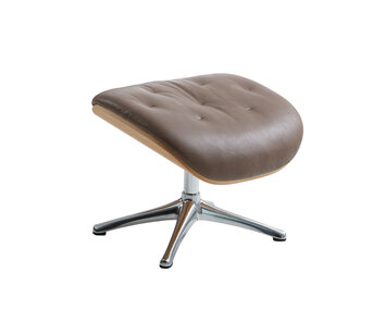 Volden Fodskammel med finérsider med ben i poleret aluminium