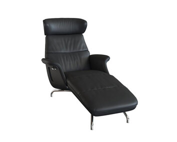 Clement Chaiselong fuldpolstret i læderet Savoy Platin Black