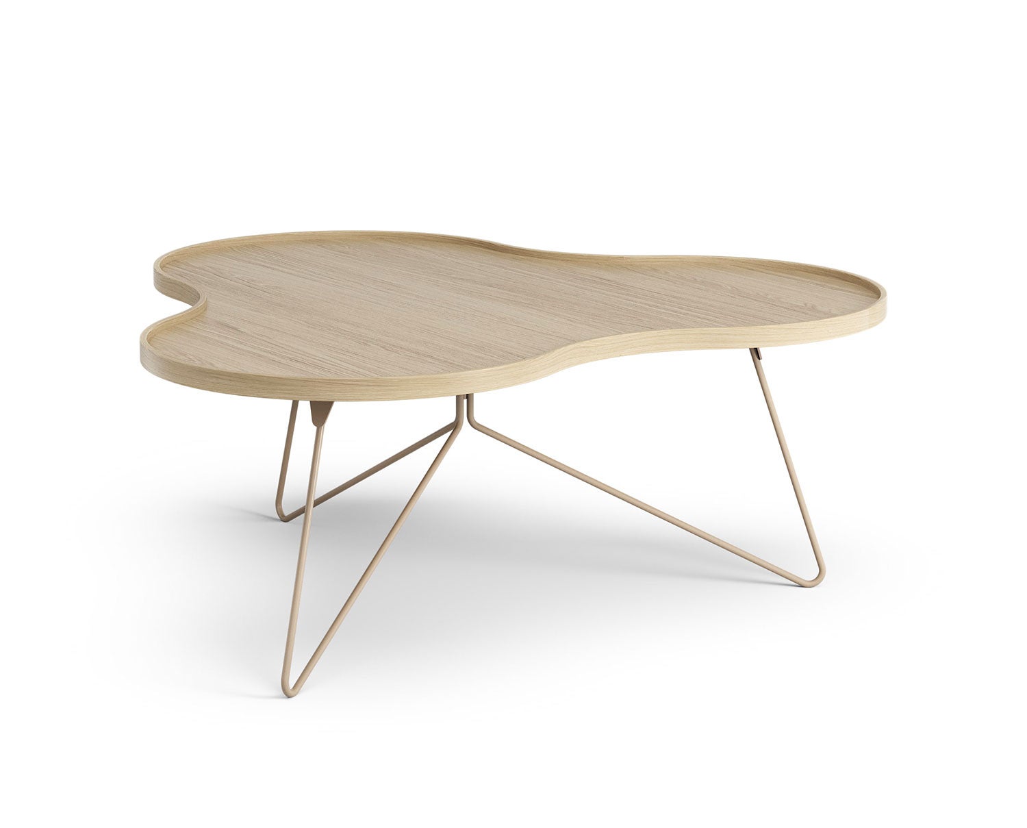 Flower-Mono-Table-114x107-Varnished-Oak-Nutmeg-Metal-H45