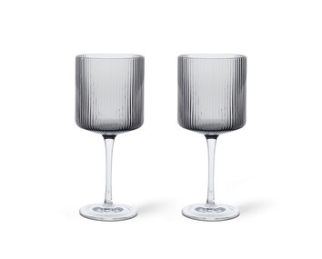 Ferm-Living-Ripple-Red-Wine-Glasses-Smoked-Grey