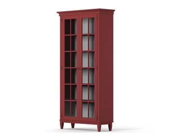 Stockholm Vitrineskab med to døre og glassider i udførelsen Rød