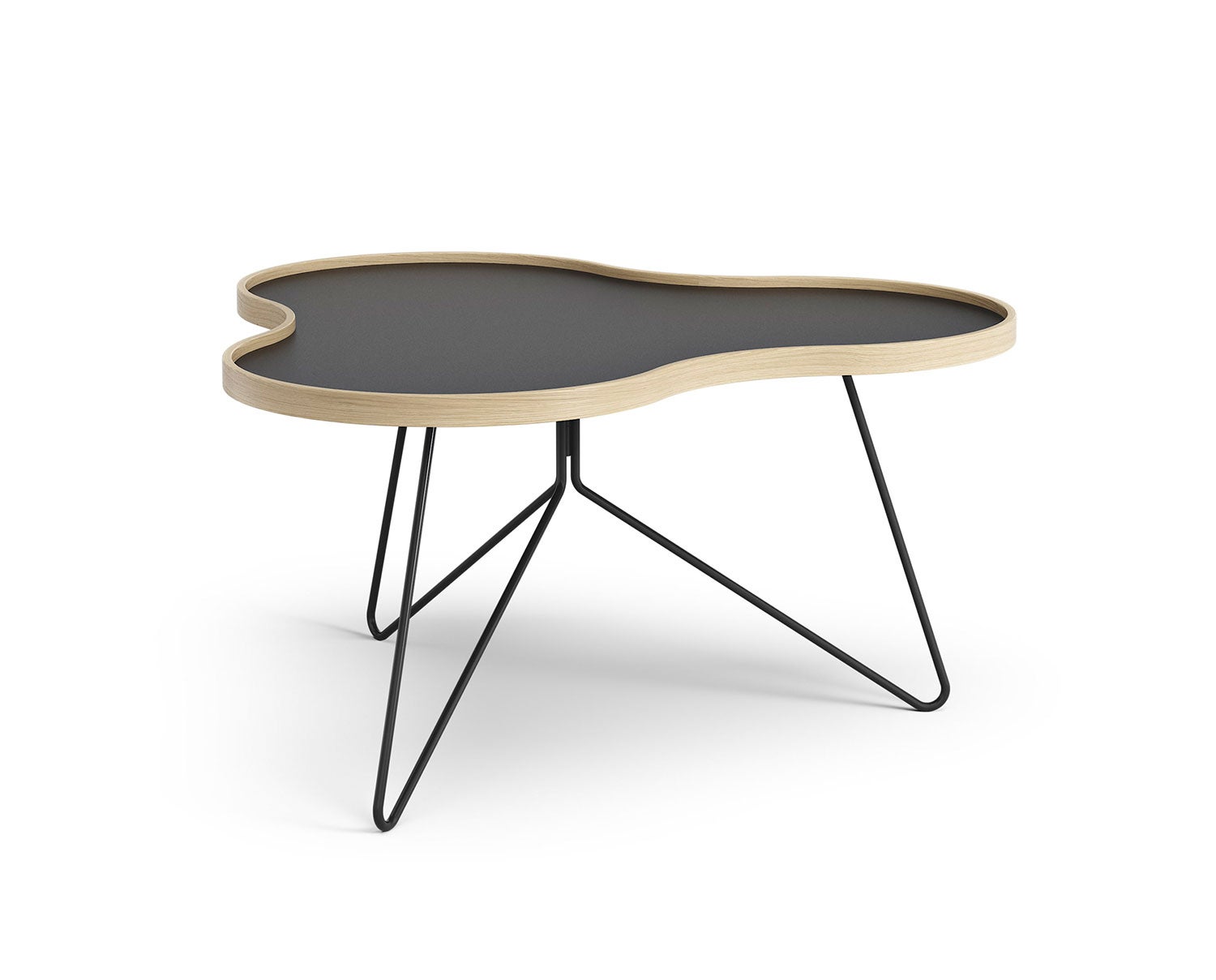 Flower-Table-90x84-Black-Laminate-Oak-Black-Metal-H45
