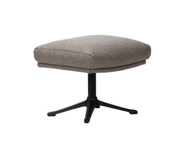 Sini Fodskammel i stoffet Vallo Gravel Grey med ben i sort aluminium