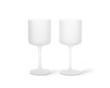 Ferm-Living-Ripple-White-Wine-Glasses-Frosted