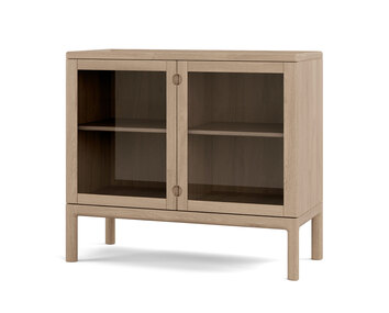 Stolab-Prio-Cabinet-H80-Glass-Bright-Matt-Lacquer-Oak